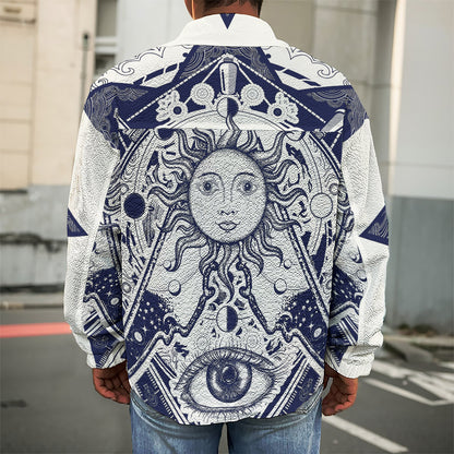 Vintage Masonic Freemasonry Print Men's Shirt Jacket