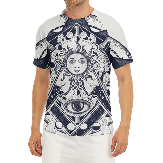 Vintage Masonic Freemasonry Print Men's Short Sleeve Rash Guard