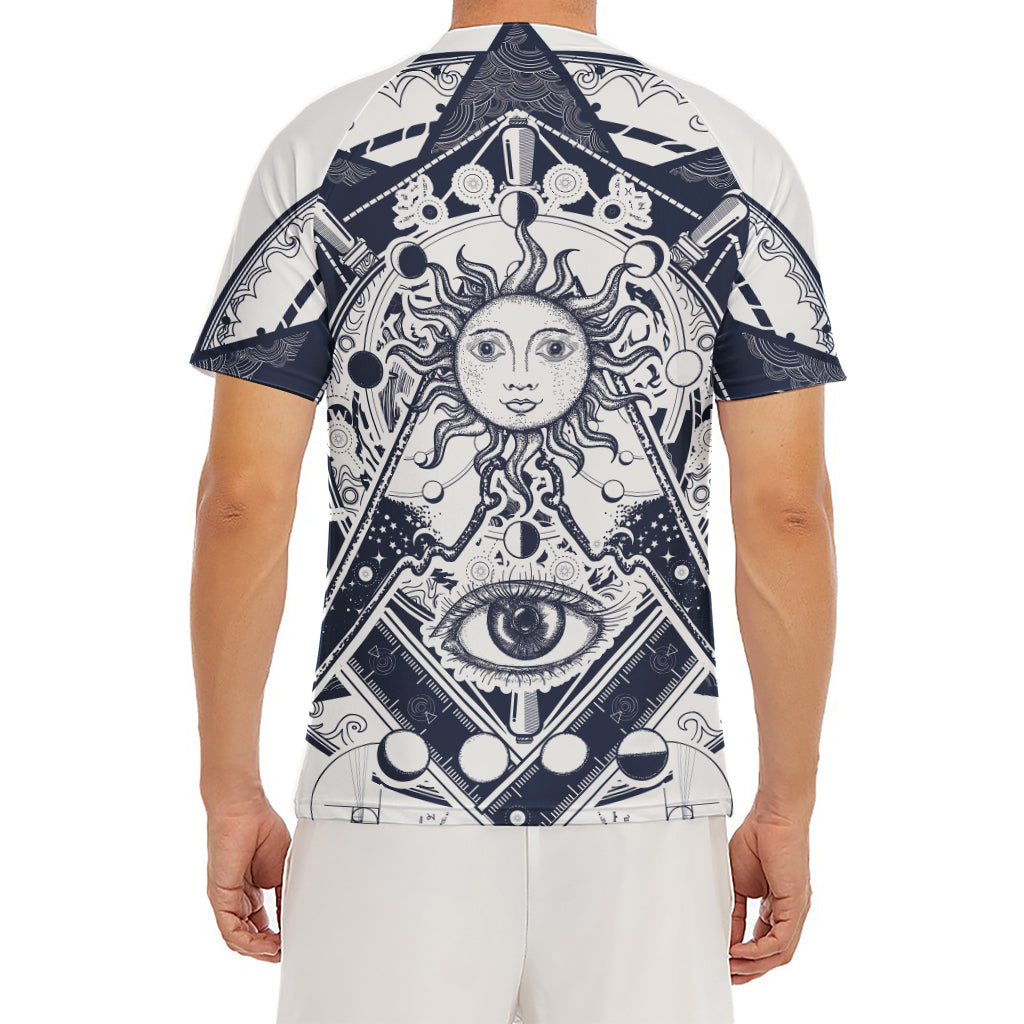 Vintage Masonic Freemasonry Print Men's Short Sleeve Rash Guard