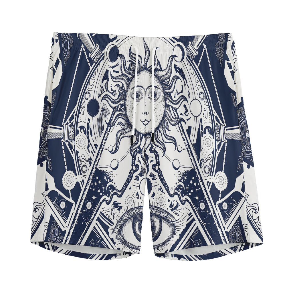Vintage Masonic Freemasonry Print Men's Sports Shorts