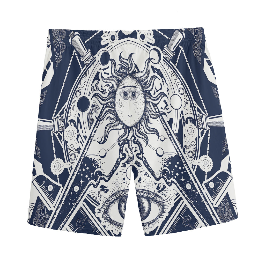 Vintage Masonic Freemasonry Print Men's Sports Shorts