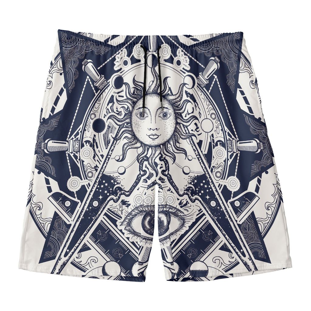 Vintage Masonic Freemasonry Print Men's Swim Trunks