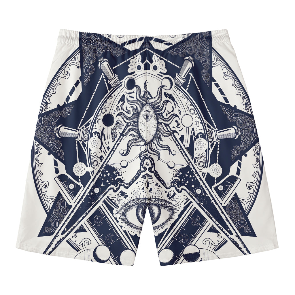 Vintage Masonic Freemasonry Print Men's Swim Trunks
