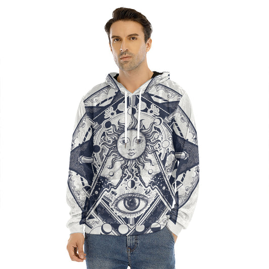Vintage Masonic Freemasonry Print Men's Velvet Pullover Hoodie