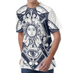 Vintage Masonic Freemasonry Print Men's Velvet T-Shirt