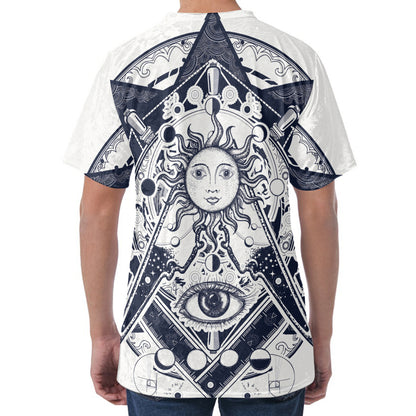 Vintage Masonic Freemasonry Print Men's Velvet T-Shirt