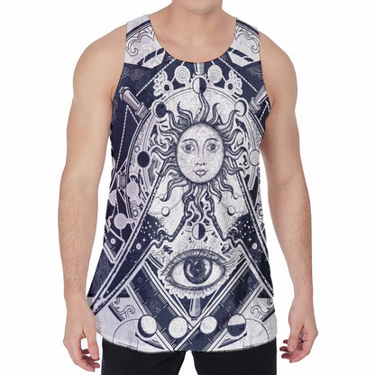Vintage Masonic Freemasonry Print Men's Velvet Tank Top