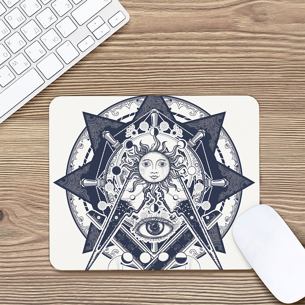 Vintage Masonic Freemasonry Print Mouse Pad