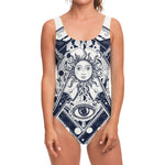 Vintage Masonic Freemasonry Print One Piece Swimsuit