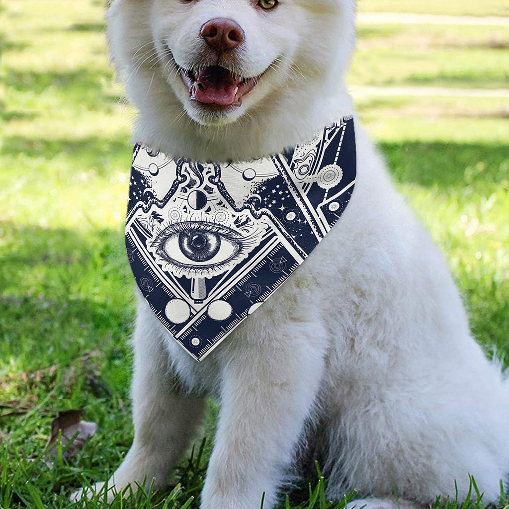 Vintage Masonic Freemasonry Print Over The Collar Dog Bandana