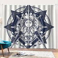 Vintage Masonic Freemasonry Print Pencil Pleat Curtains
