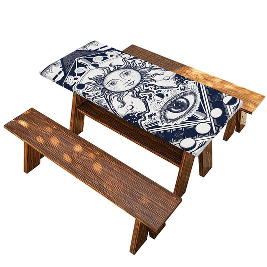 Vintage Masonic Freemasonry Print Picnic Table Cover