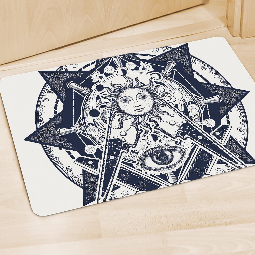 Vintage Masonic Freemasonry Print Polyester Doormat