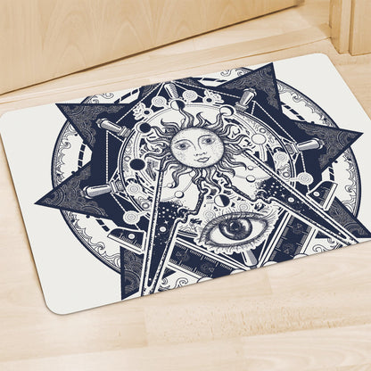 Vintage Masonic Freemasonry Print Polyester Doormat