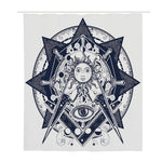 Vintage Masonic Freemasonry Print Polyester Shower Curtain