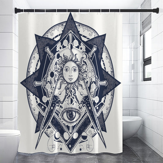 Vintage Masonic Freemasonry Print Premium Shower Curtain