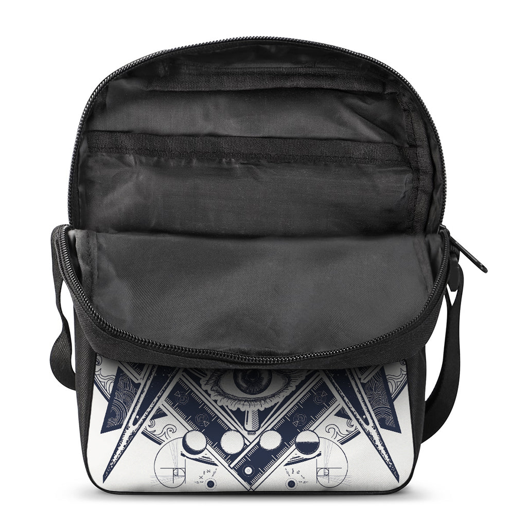 Vintage Masonic Freemasonry Print Rectangular Crossbody Bag