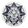 Vintage Masonic Freemasonry Print Round Blanket