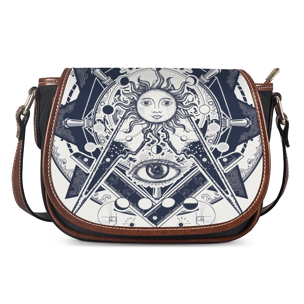 Vintage Masonic Freemasonry Print Saddle Bag