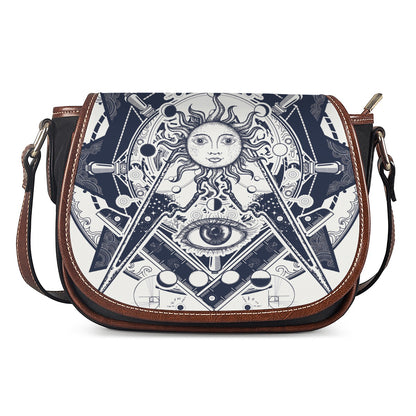 Vintage Masonic Freemasonry Print Saddle Bag
