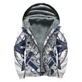Vintage Masonic Freemasonry Print Sherpa Lined Zip Up Hoodie