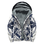 Vintage Masonic Freemasonry Print Sherpa Lined Zip Up Hoodie