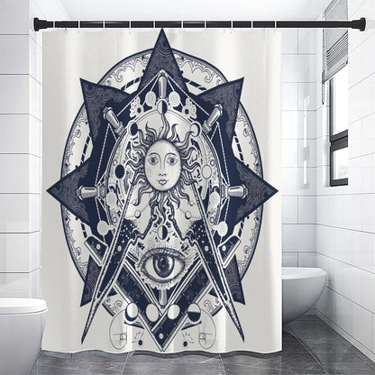 Vintage Masonic Freemasonry Print Shower Curtain