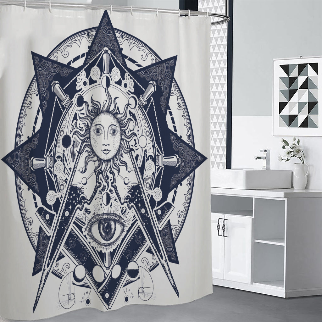 Vintage Masonic Freemasonry Print Shower Curtain