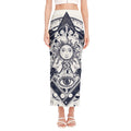 Vintage Masonic Freemasonry Print Side Slit Maxi Skirt
