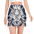 Vintage Masonic Freemasonry Print Side Slit Mini Skirt
