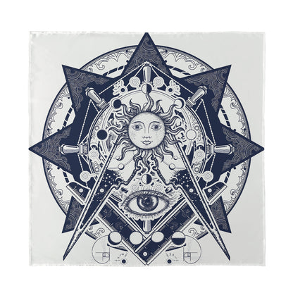 Vintage Masonic Freemasonry Print Silk Bandana