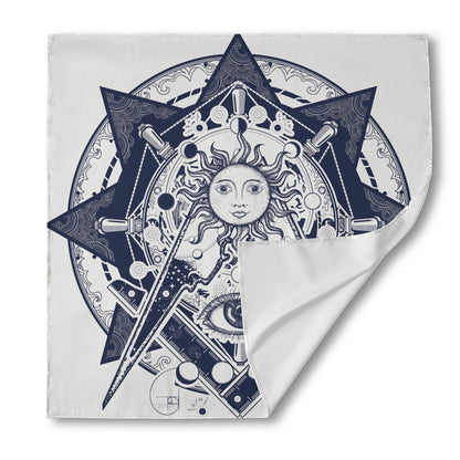 Vintage Masonic Freemasonry Print Silk Bandana