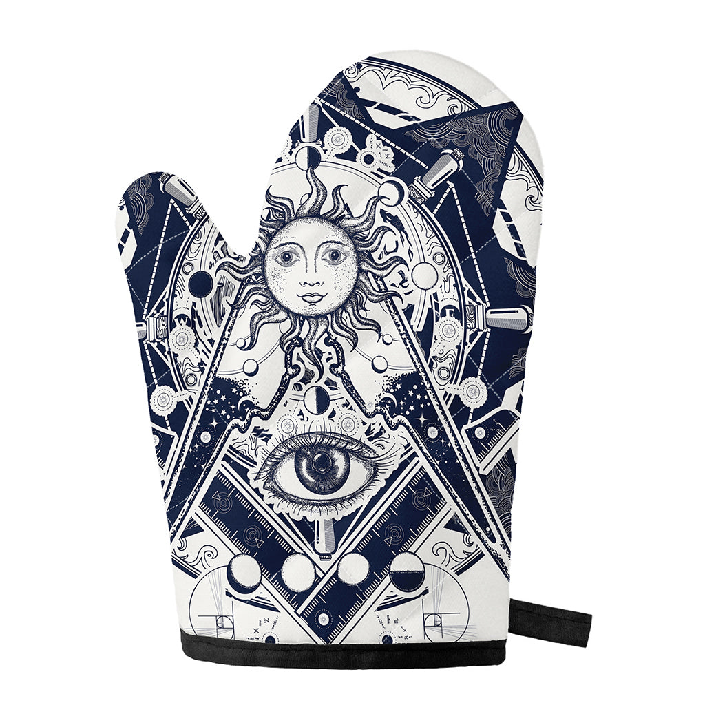 Vintage Masonic Freemasonry Print Single Oven Mitt