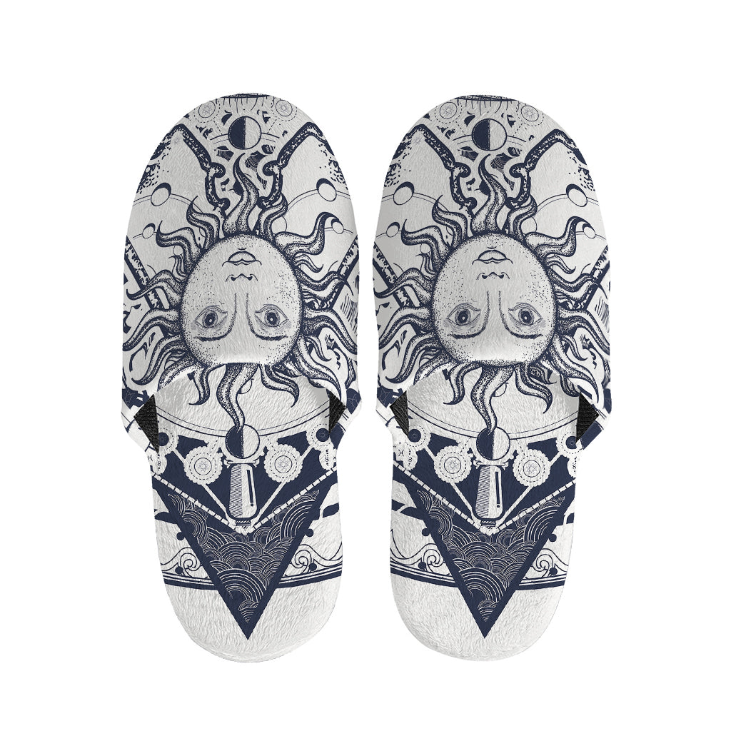 Vintage Masonic Freemasonry Print Slippers