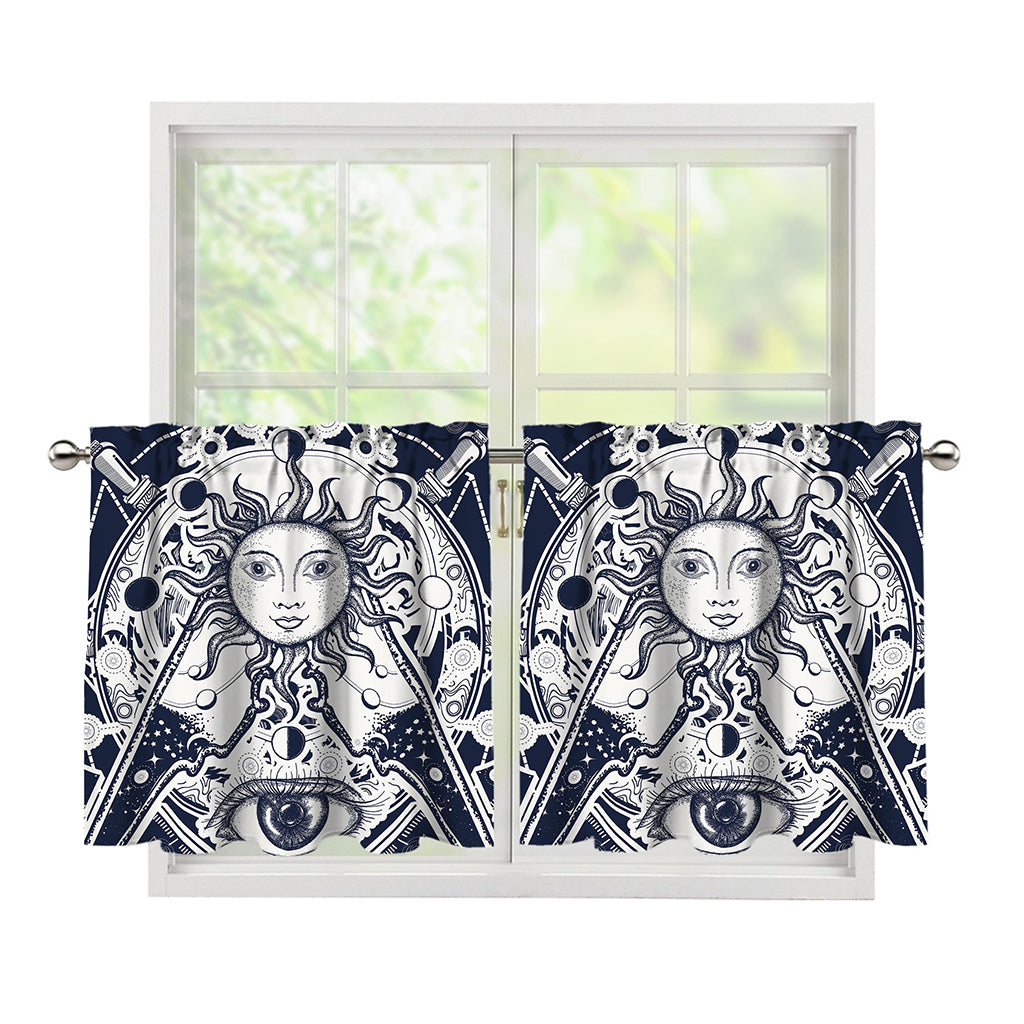 Vintage Masonic Freemasonry Print Tier Curtains