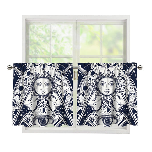 Vintage Masonic Freemasonry Print Tier Curtains