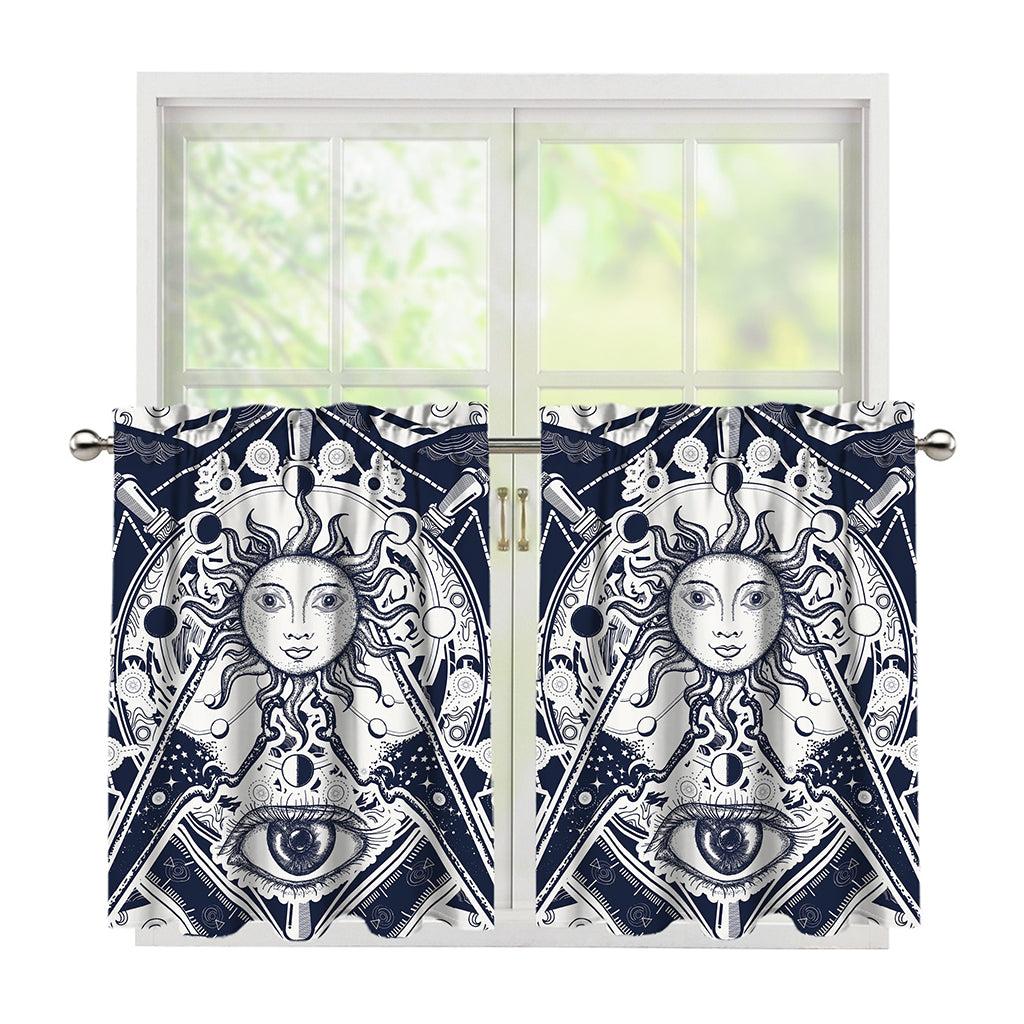 Vintage Masonic Freemasonry Print Tier Curtains