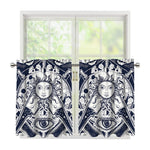 Vintage Masonic Freemasonry Print Tier Curtains