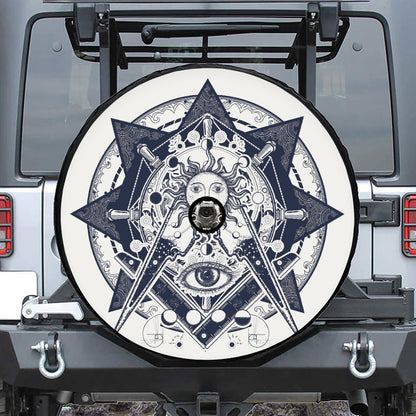 Vintage Masonic Freemasonry Print Tire Cover With Camera Hole