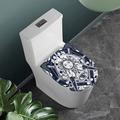 Vintage Masonic Freemasonry Print Toilet Lid Cover