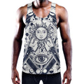 Vintage Masonic Freemasonry Print Men's Workout Tank Top