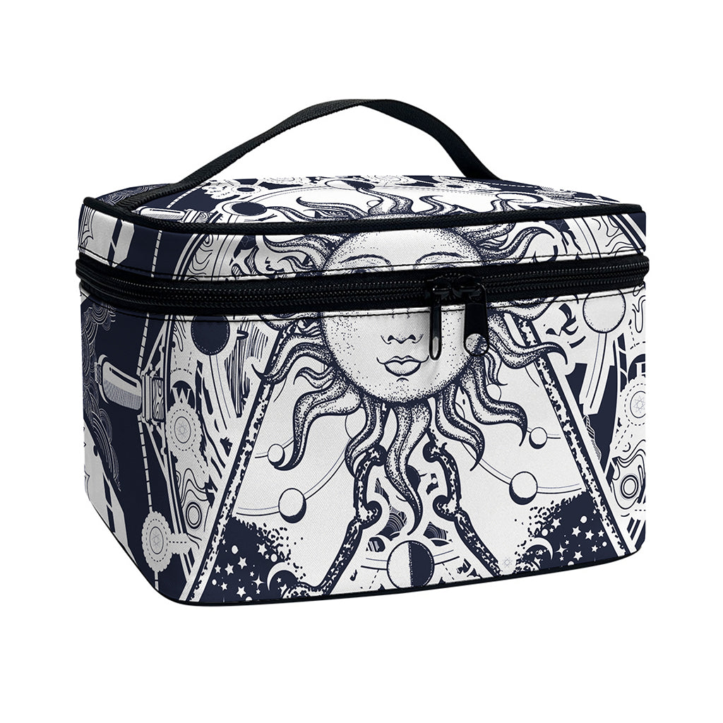 Vintage Masonic Freemasonry Print Travel Makeup Bag
