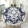 Vintage Masonic Freemasonry Print Waterproof Round Tablecloth