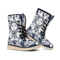 Vintage Masonic Freemasonry Print Winter Boots