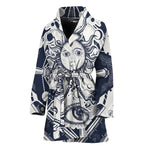 Vintage Masonic Freemasonry Print Women's Bathrobe
