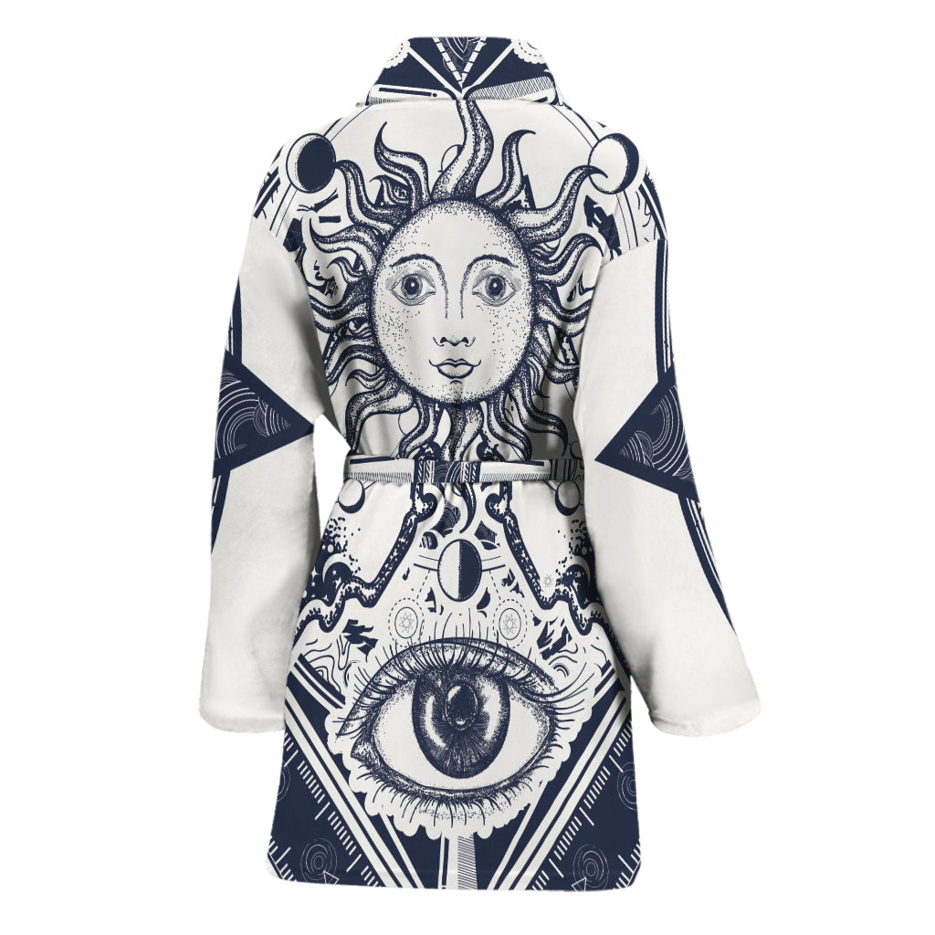 Vintage Masonic Freemasonry Print Women's Bathrobe
