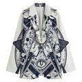 Vintage Masonic Freemasonry Print Women's Blazer