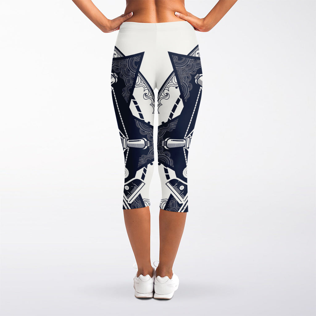 Vintage Masonic Freemasonry Print Women's Capri Leggings