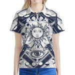 Vintage Masonic Freemasonry Print Women's Polo Shirt