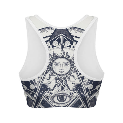 Vintage Masonic Freemasonry Print Women's Sports Bra